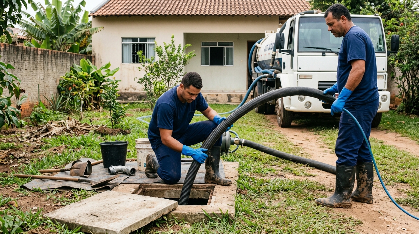 Sucção de Fossa na Morada do Sol II, Montes Claros‑MG